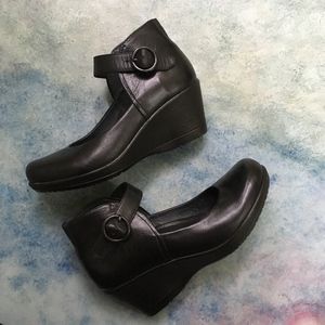 Dansko "Rebel" Leather Wedge Shoes